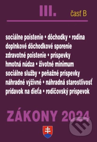 Zákony 2024 III/B - Sociálne zabezpečenie a príspevky-