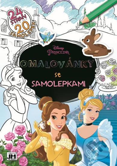 Princezny - Omalovánky se samolepkami A4+-